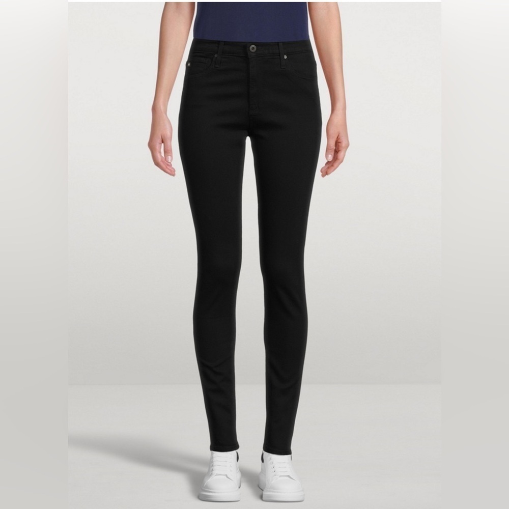 AG “Farrah” trendy high waisted  stretch Black skinny ankle denim jean 28